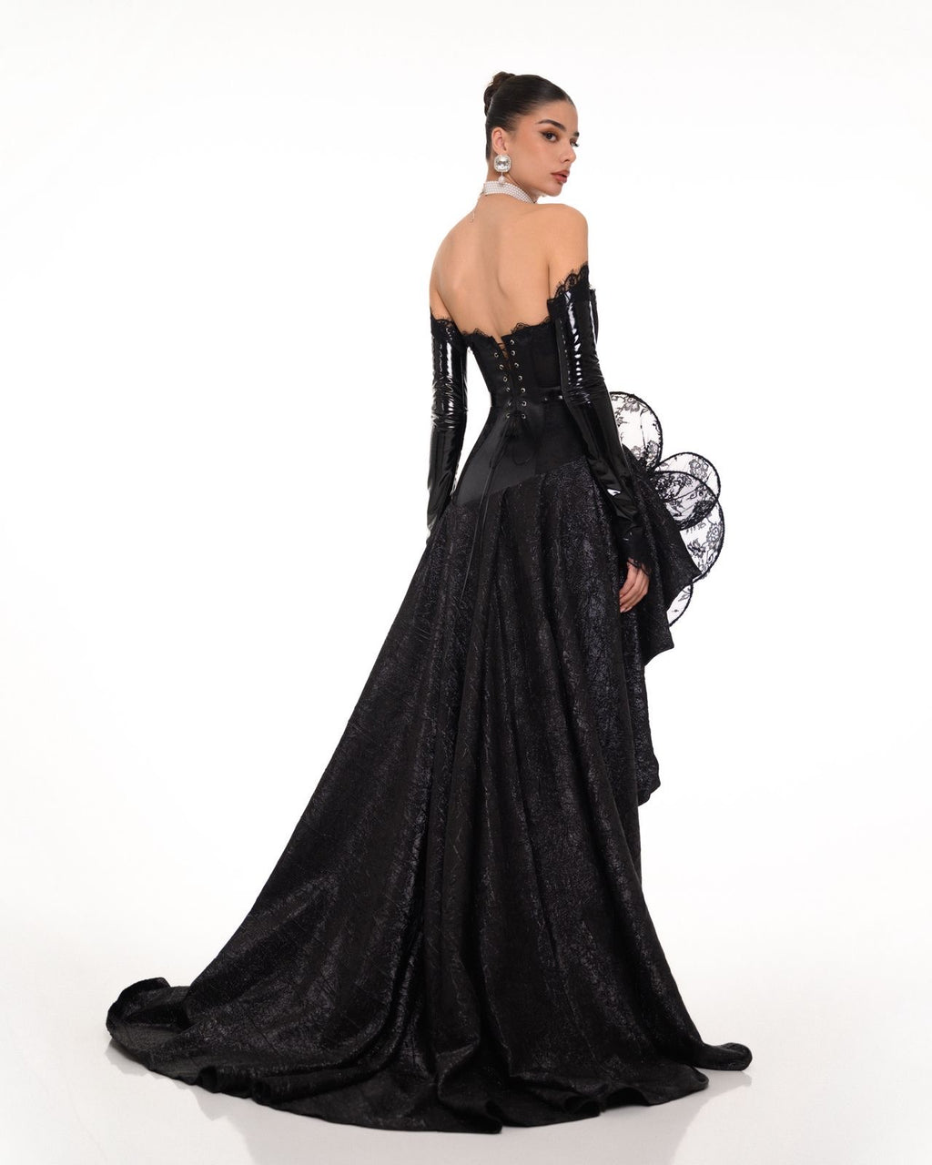Black Flower Elegant Gown