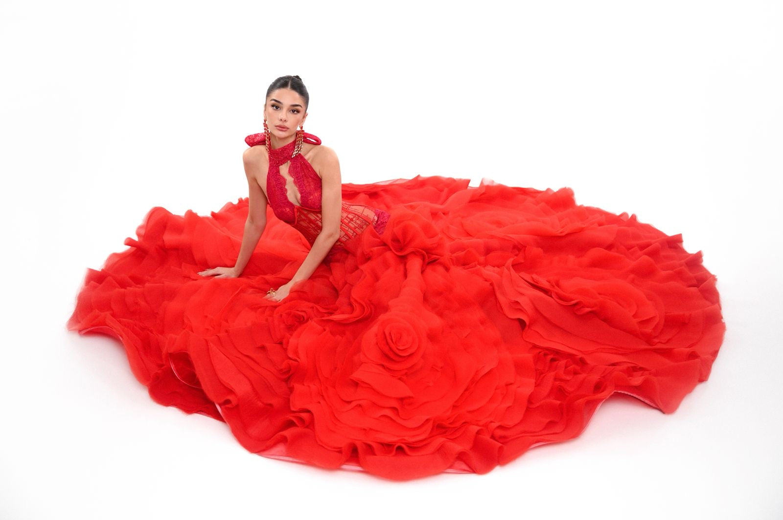 The Red Rose Mermaid Gown