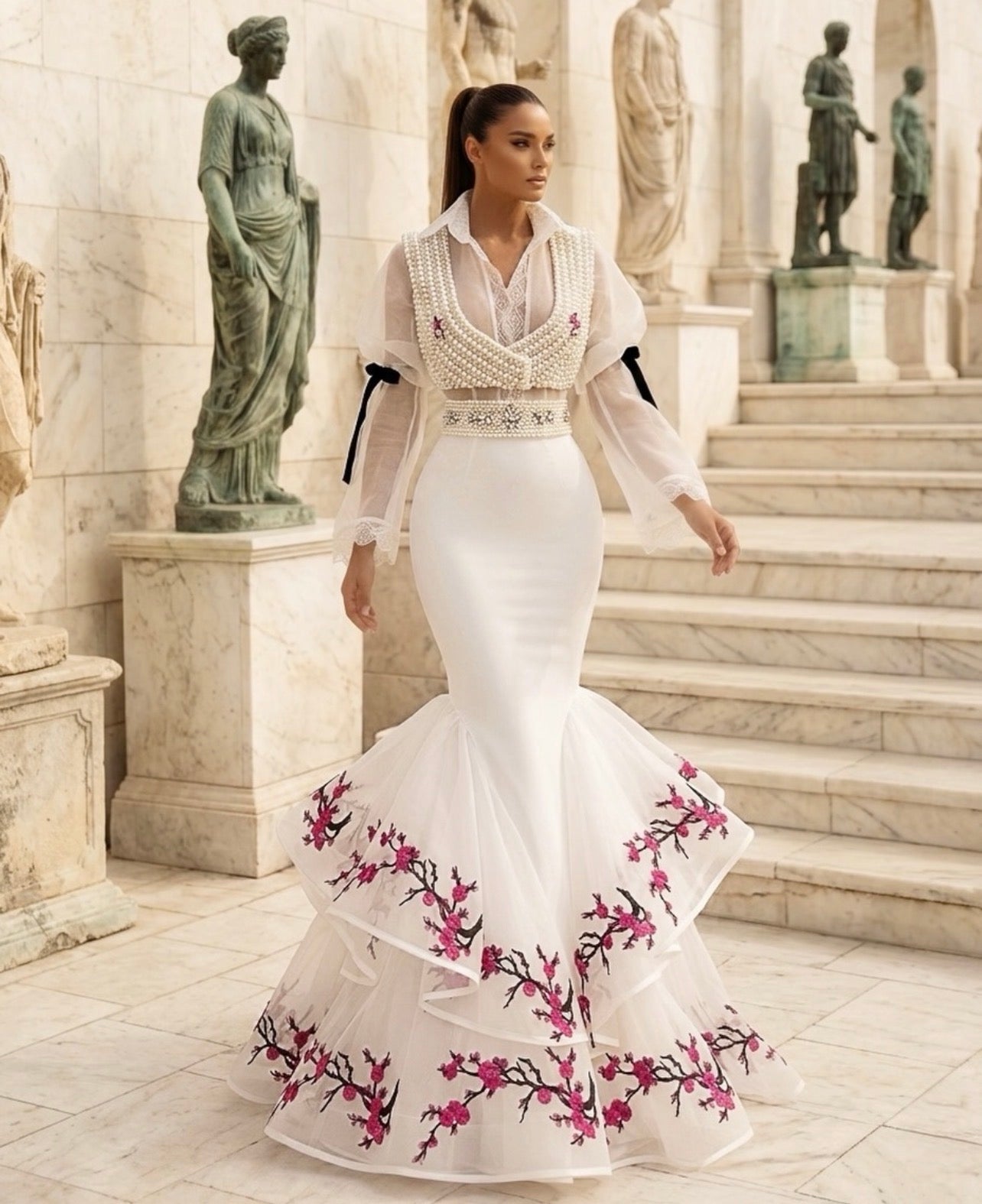Floral Traditional White Set