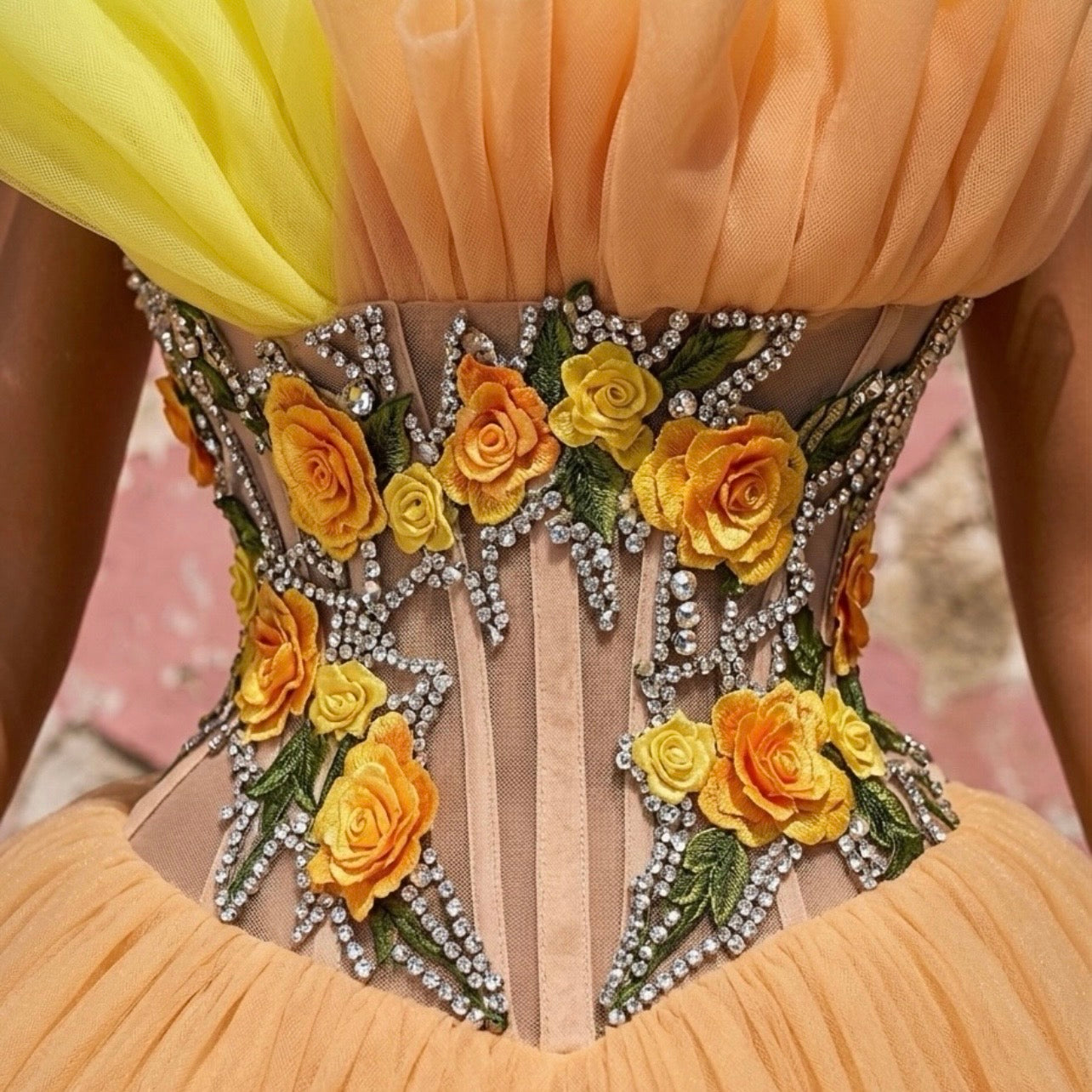 Yellow Roses Princess Gown