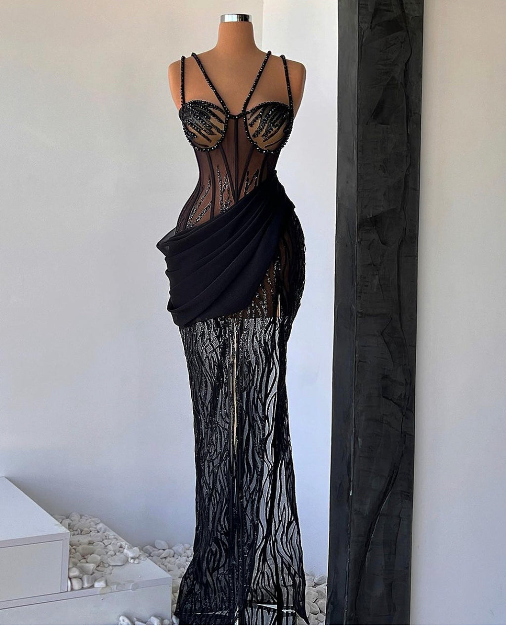 Black Zebra Gown