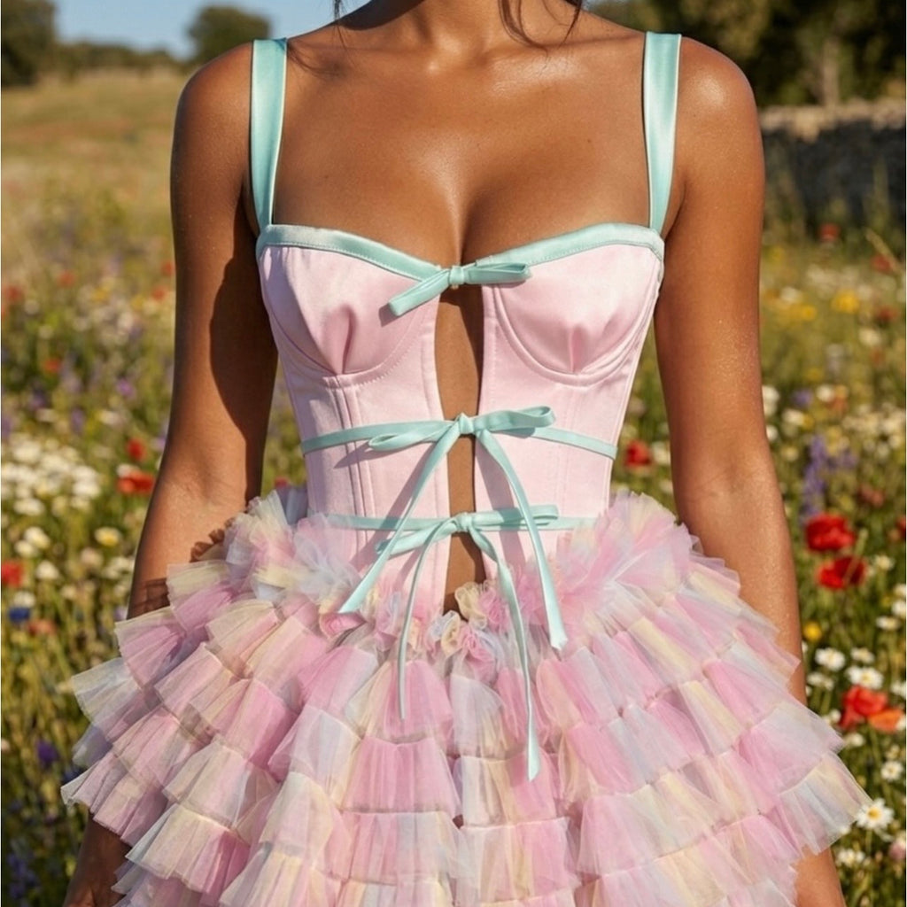 Rainbow Ruffled Gown