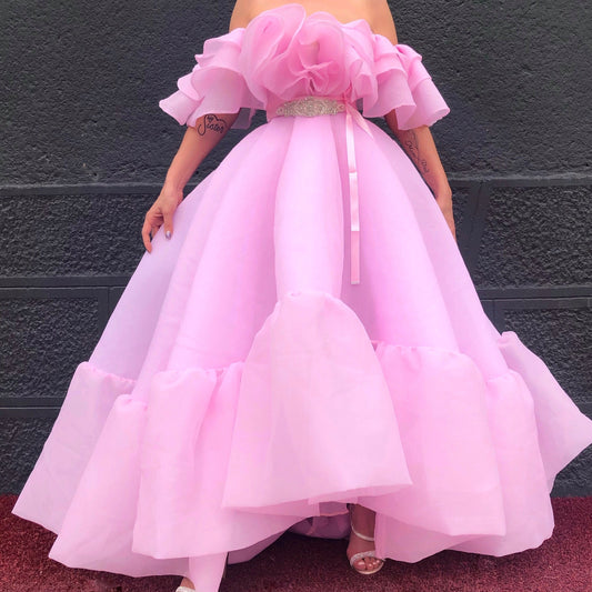 Pink Organza Silk Gown