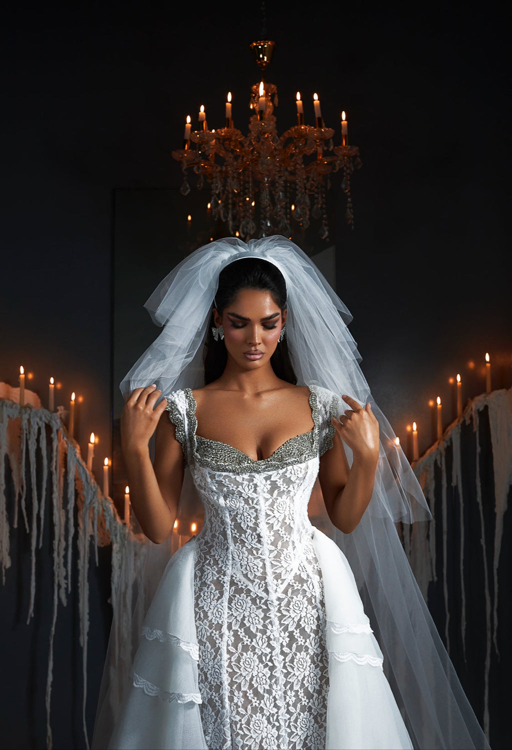 White Vintage Lace Bridal Gown