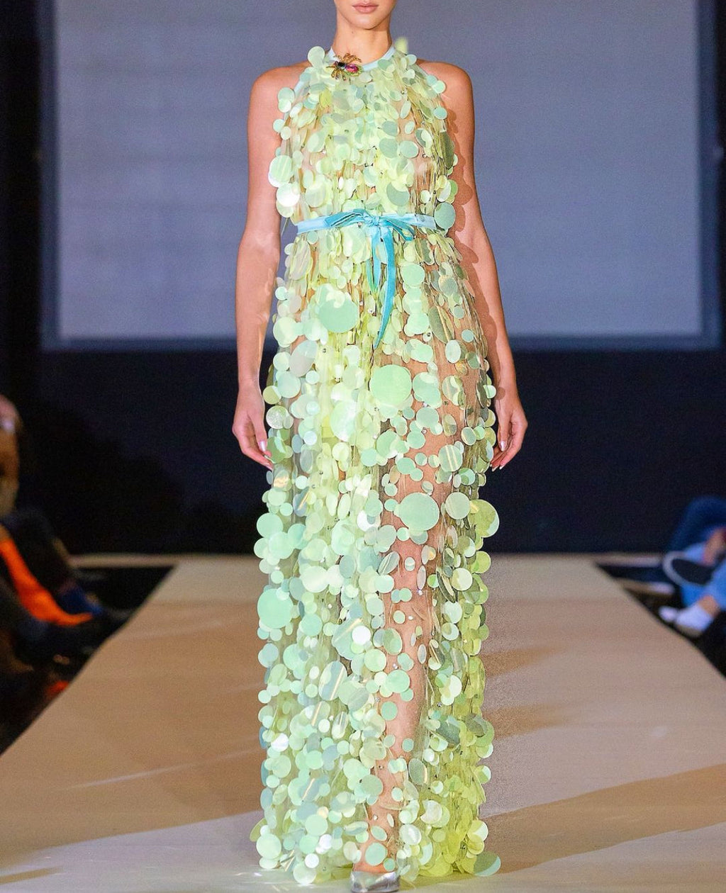 Green Sequin Gown