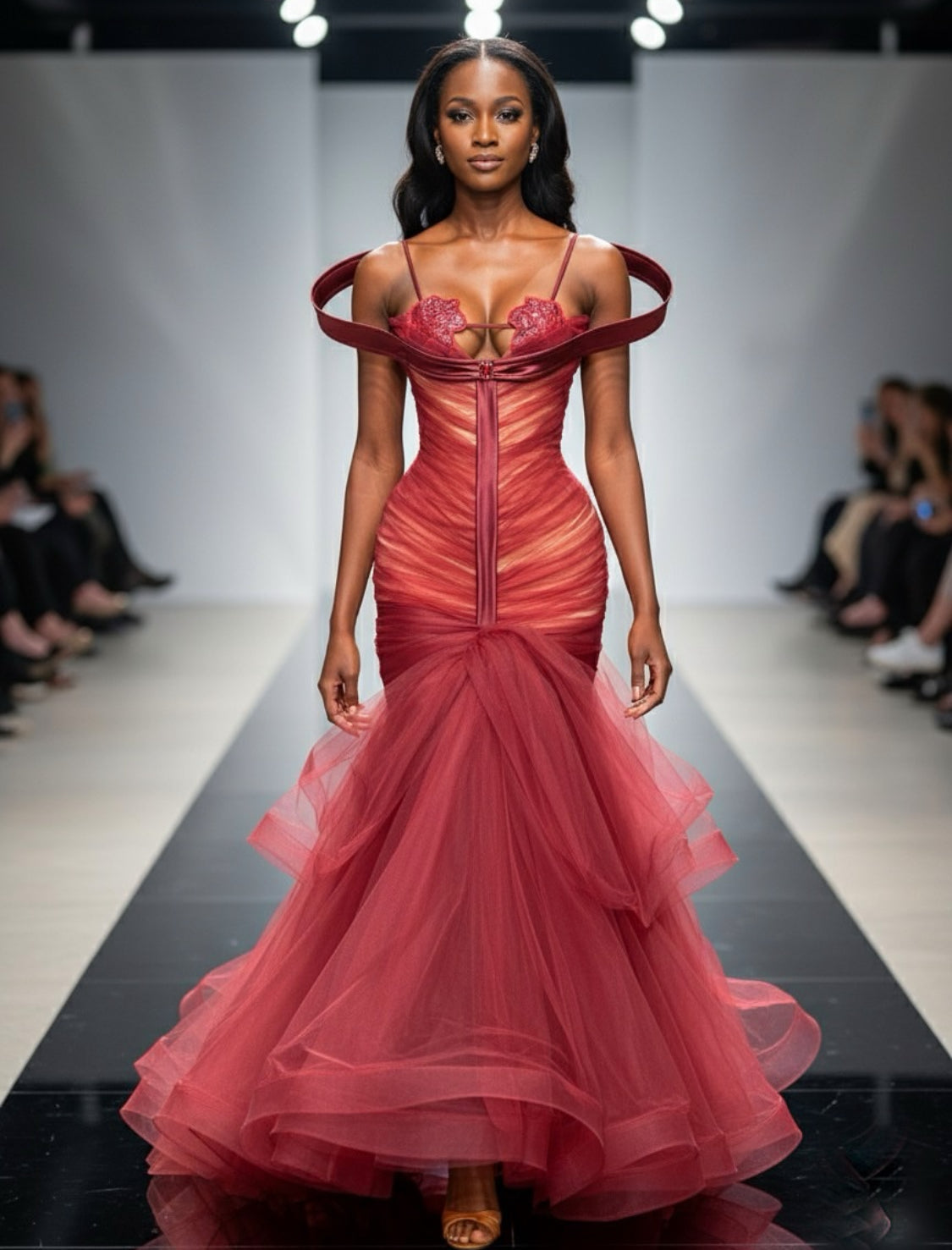 Red Roses Tulle Gown