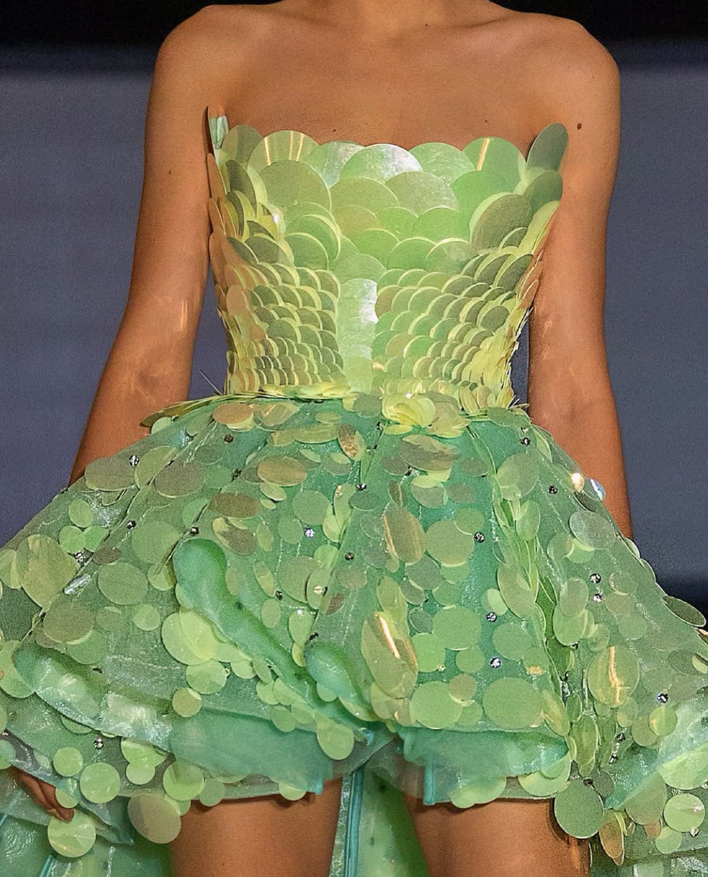 Mermaid Tail Green Short Dress