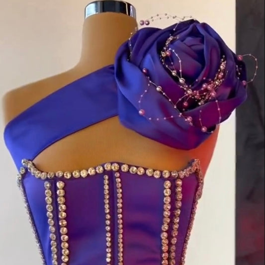 Purple Embellished Corset Dress