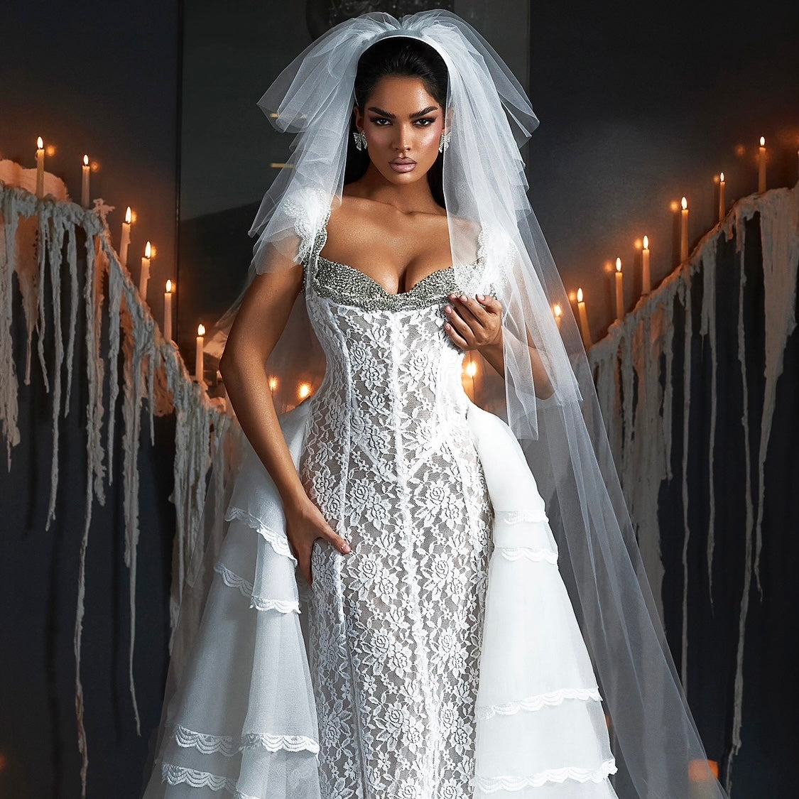 White Vintage Lace Bridal Gown