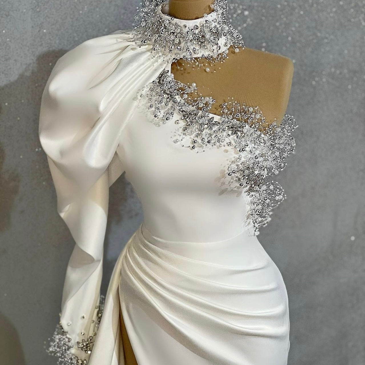 White One Shoulder Gown