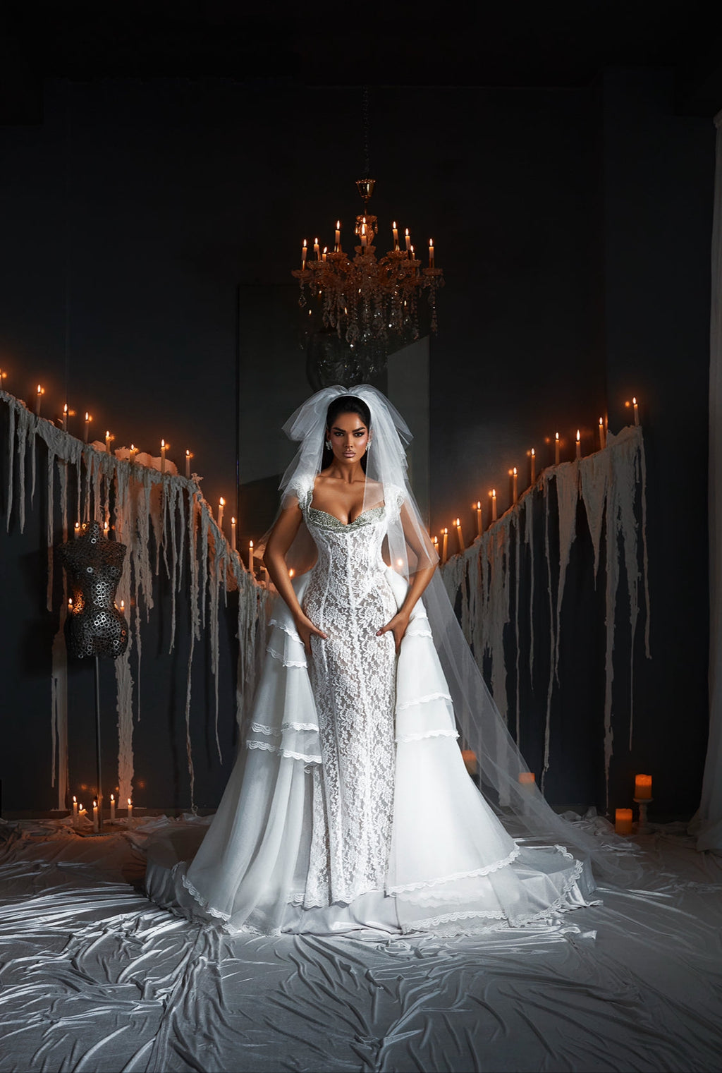 White Vintage Lace Bridal Gown