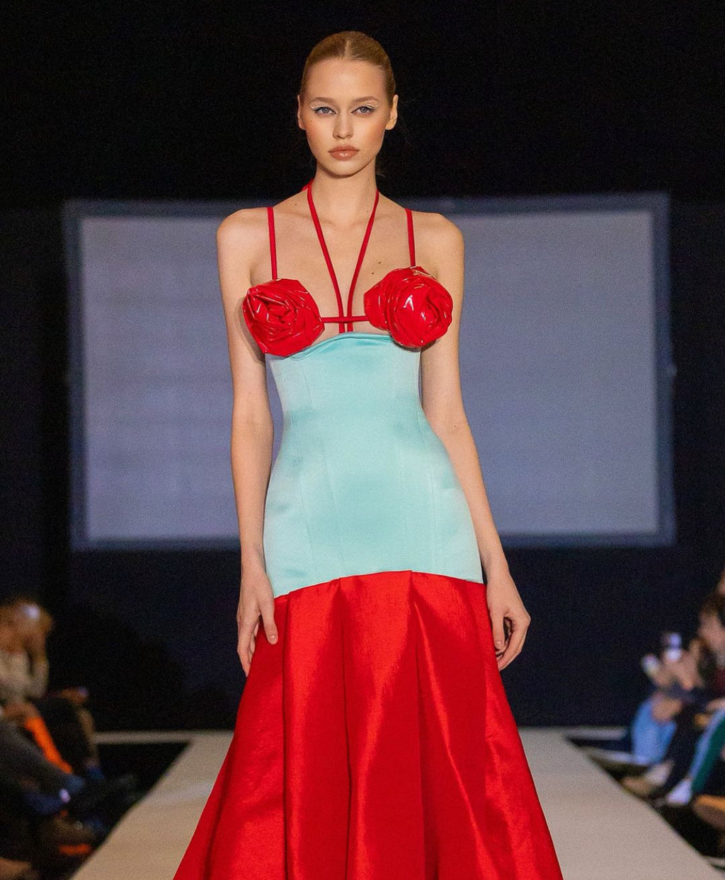 Red Roses & Mint Gown