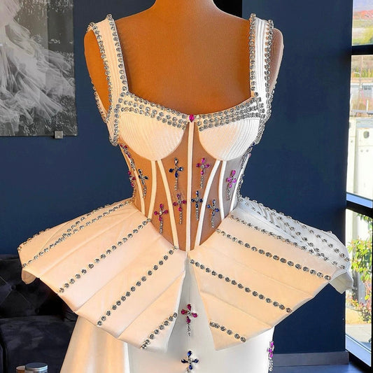 White Corset Crystal Gown