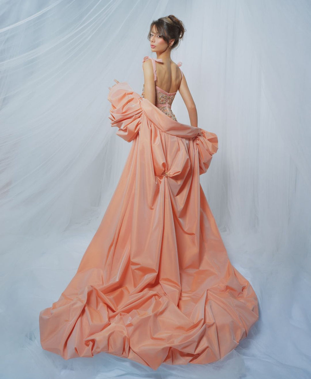 Floral Beaded Short Gown & Cape