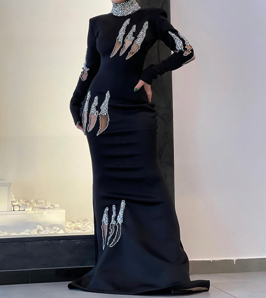 Crystal Scratch Black Gown