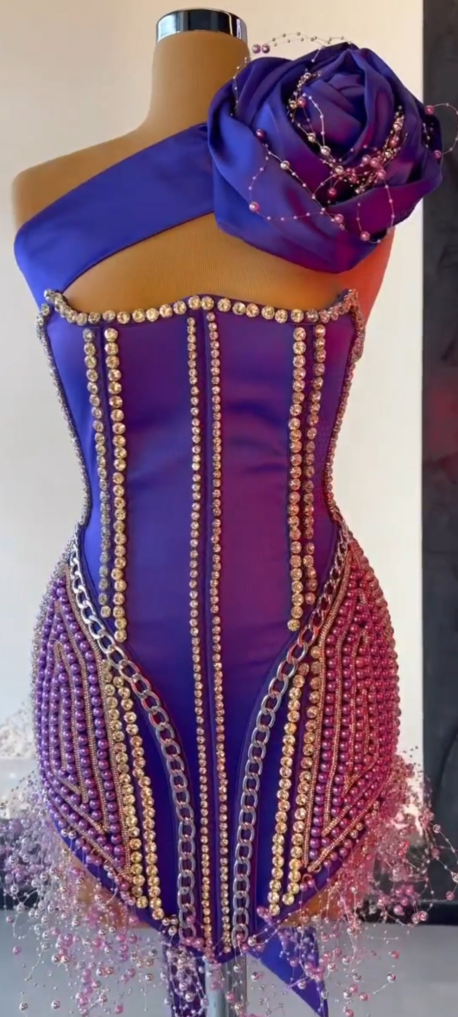 Purple Embellished Corset Dress – Dona Matoshi