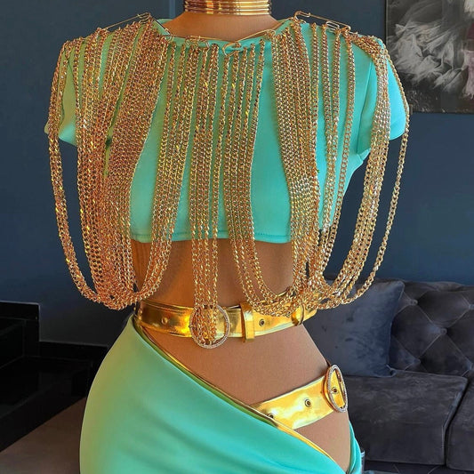 Two-piece Turquoise Set & Gold Details