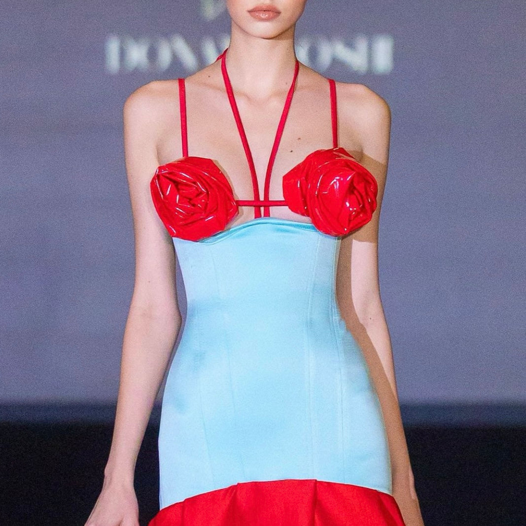 Red Roses & Mint Gown