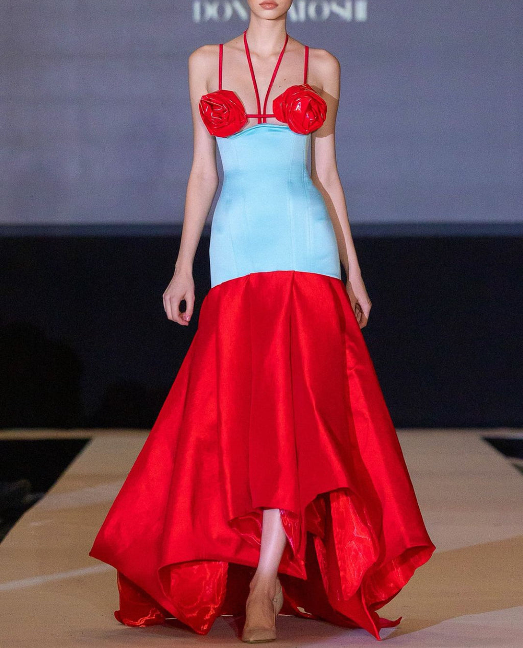 Red Roses & Mint Gown