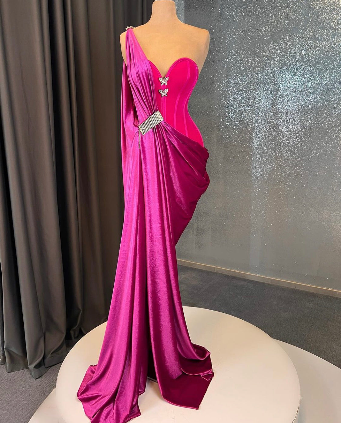 Pink Shades Velvet Gown
