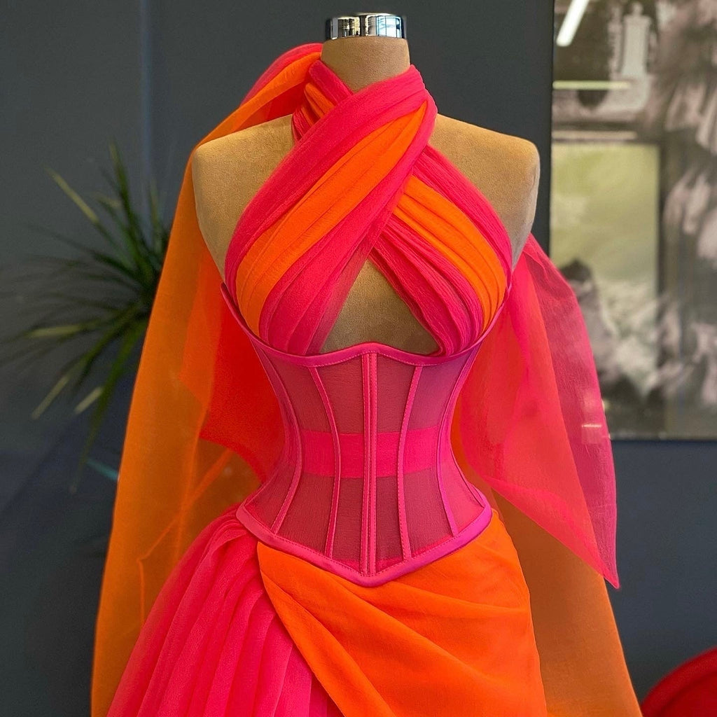 Pink & Orange Organza
