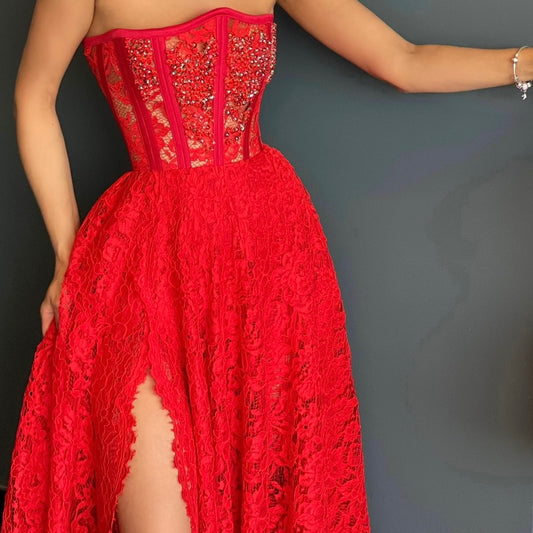 Red Lace Gown