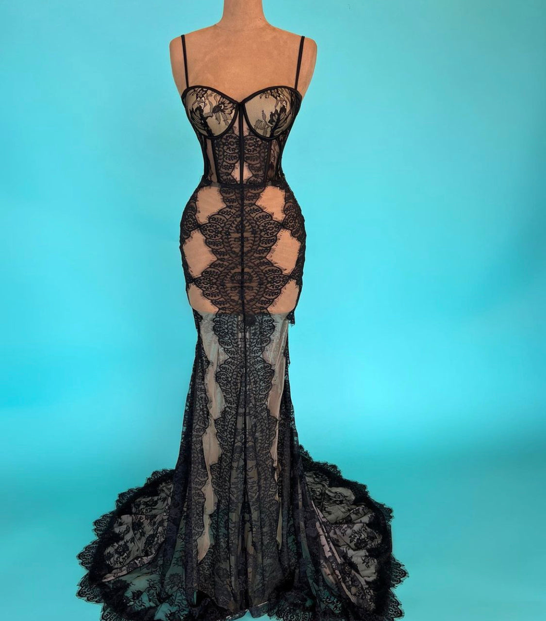 Black Lace Gown & Cape