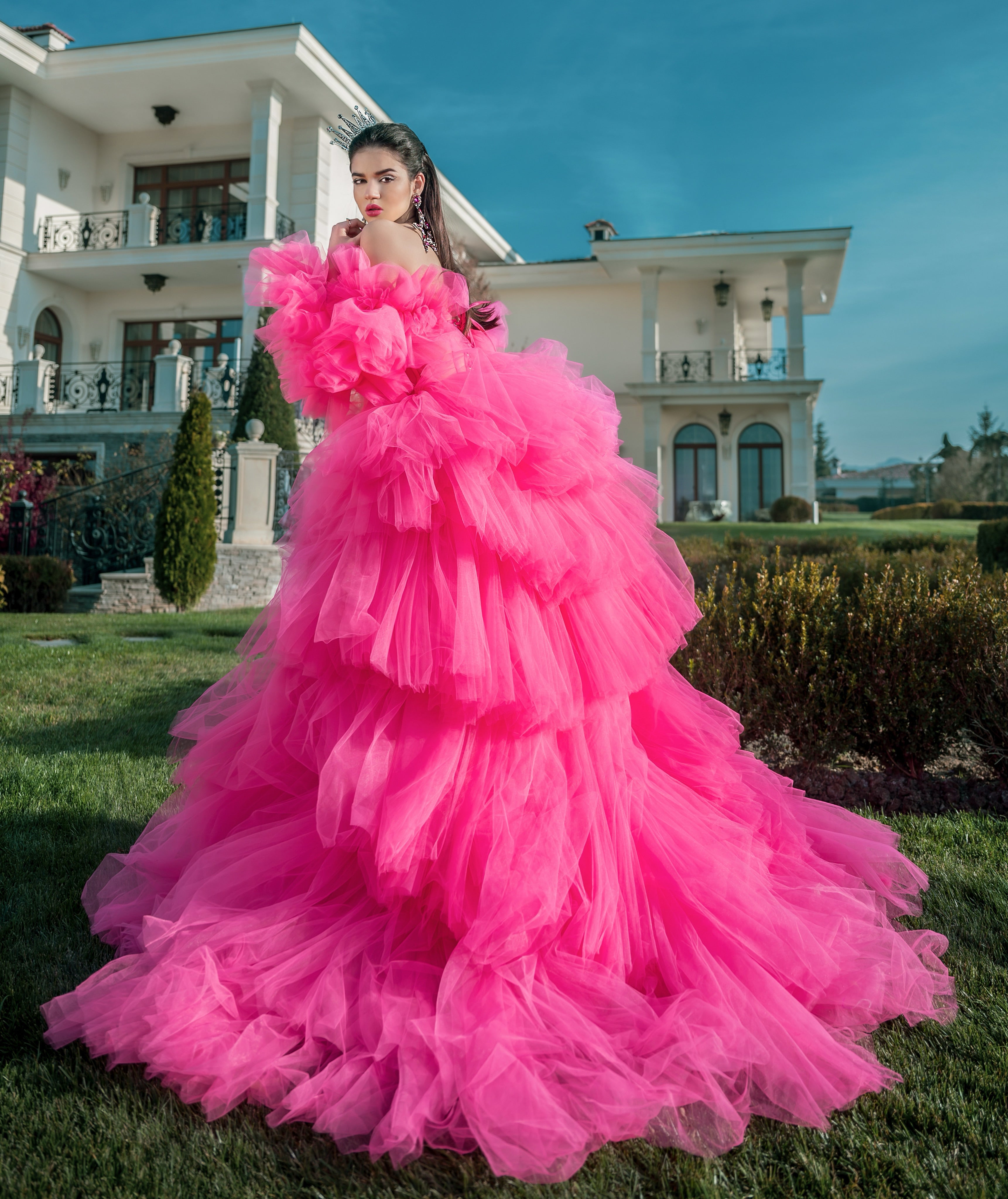 pink fairy dress Asymmetric Hem perfectly hugging the body to highlight the wearers graceful silhouette Girl's Pink Petal Fairy Halloween
