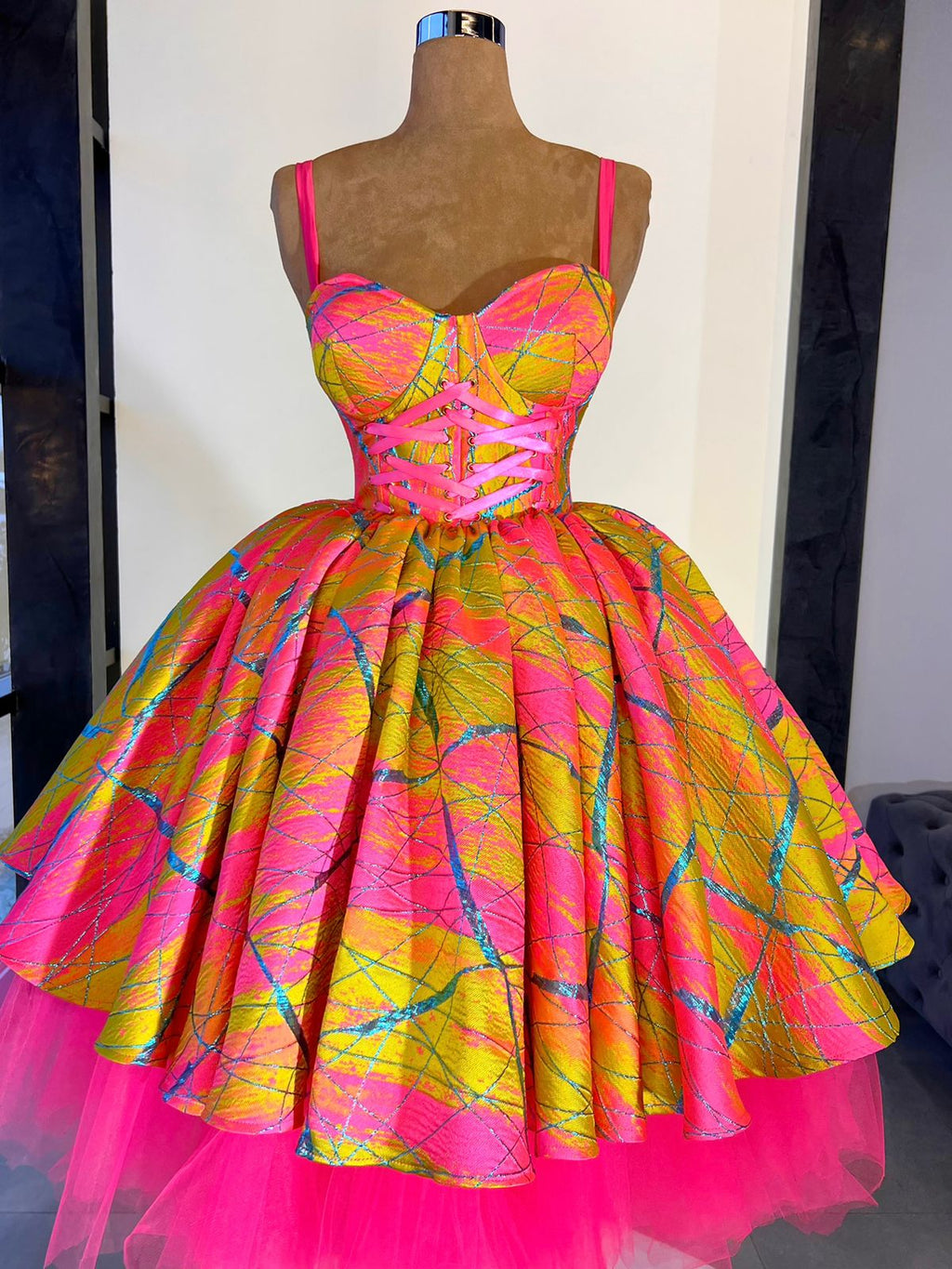 Short Brocade Barbie Dress
