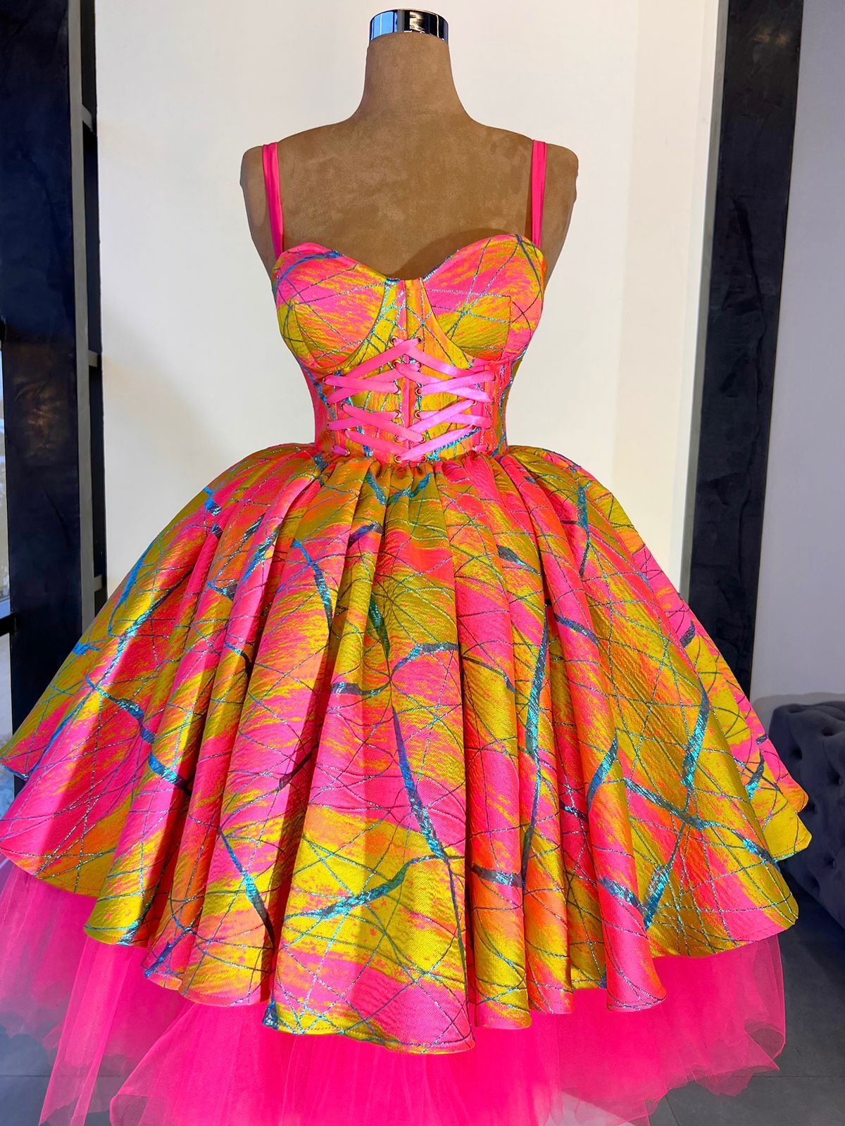 Short Brocade Barbie Dress