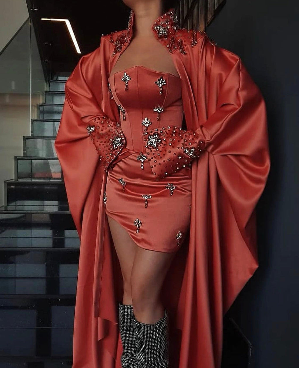 Crimson Embellished Set