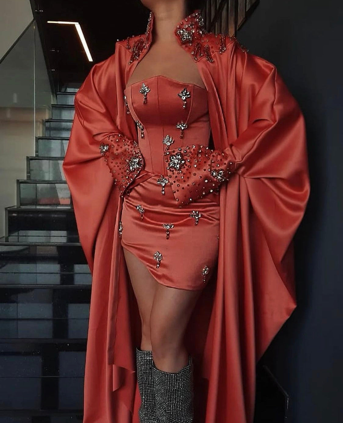 Crimson Embellished Set