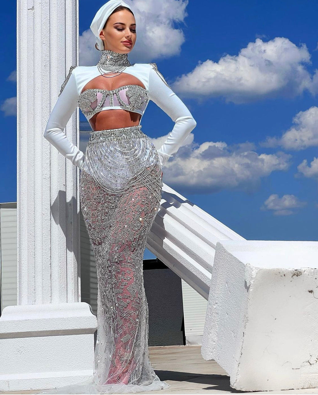 Crystal White Sparkly Gown