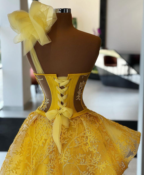 Lemon Yellow Corset Gown