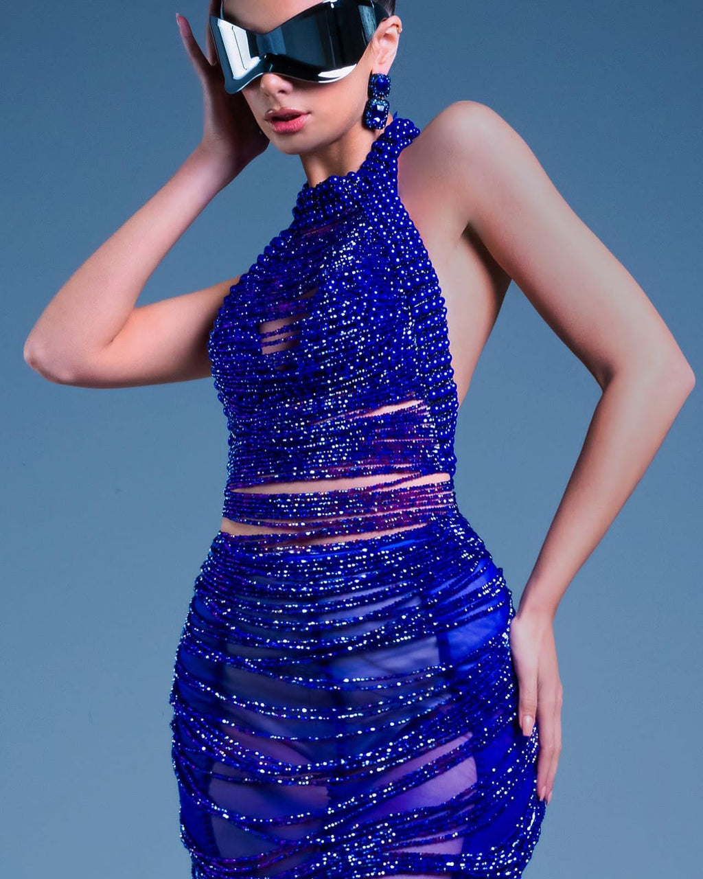 Royal Blue Handmade Top & Tulle Skirt