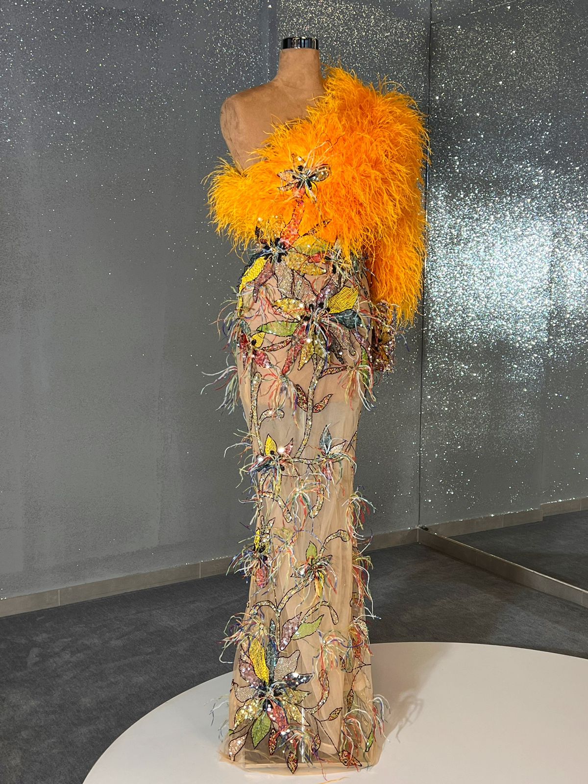 Yellow Bird Sequin Gown