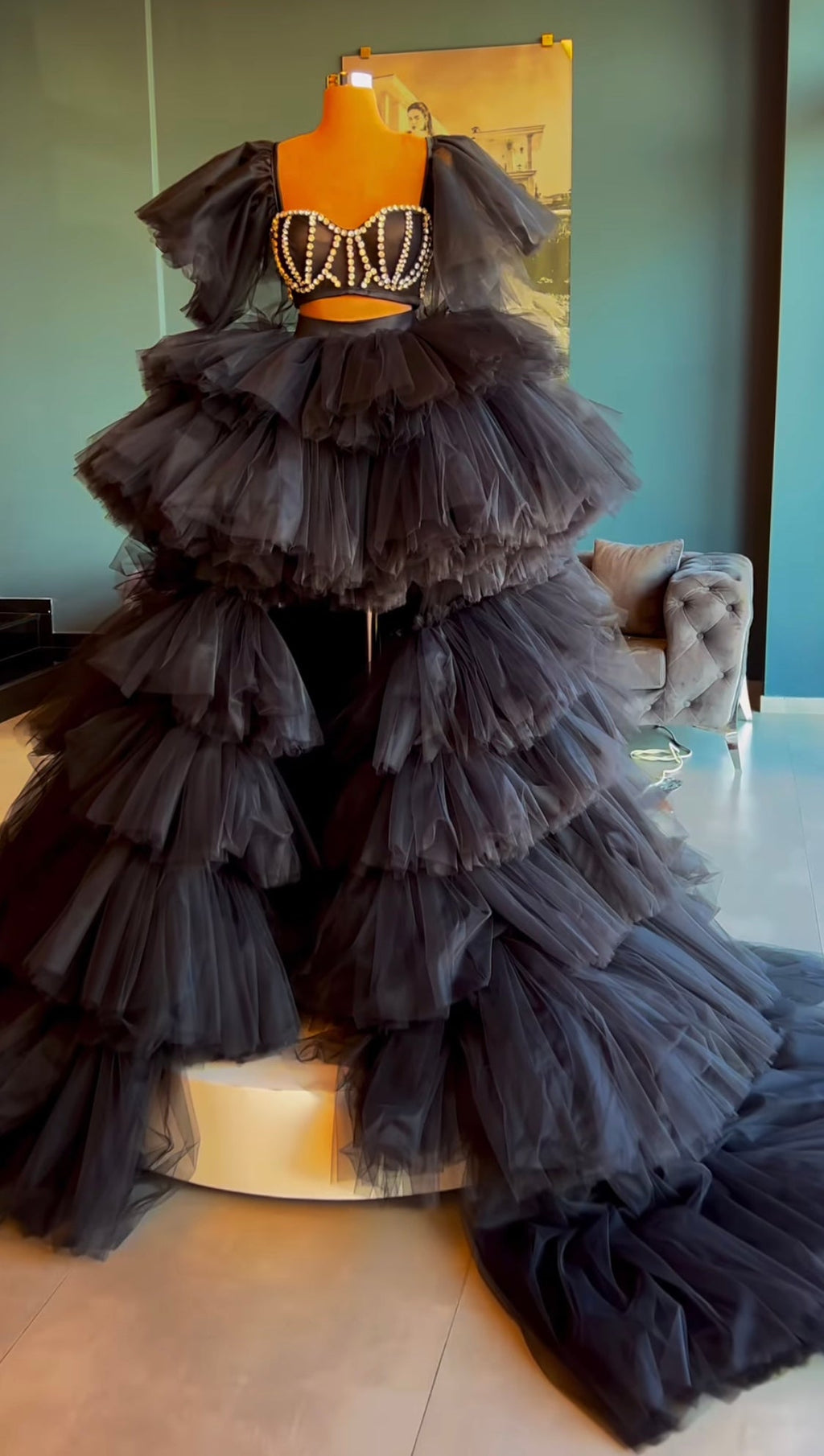Black Tulle Set