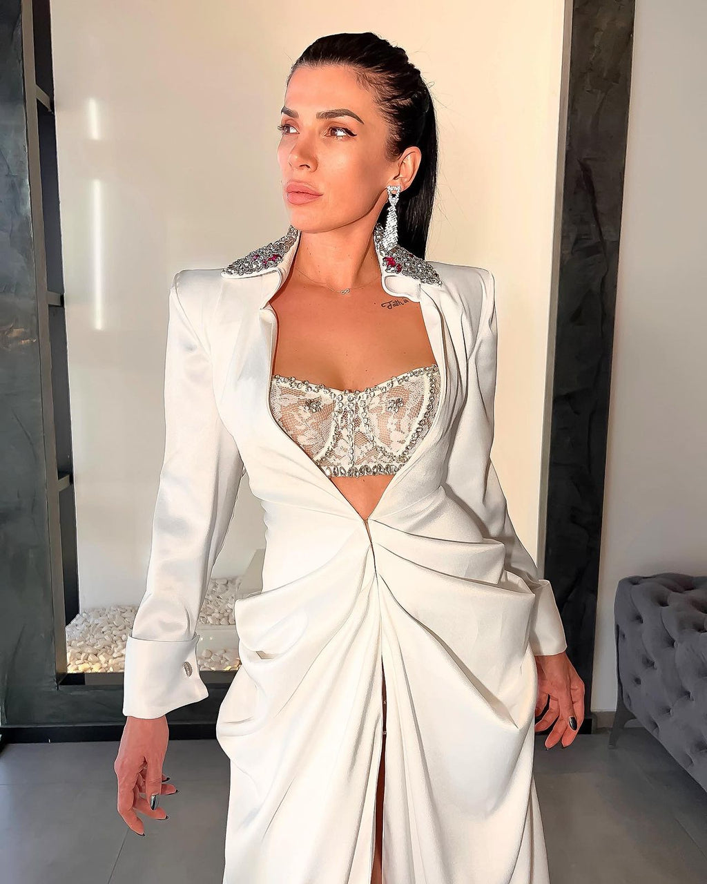 White Dress & Lace Corset