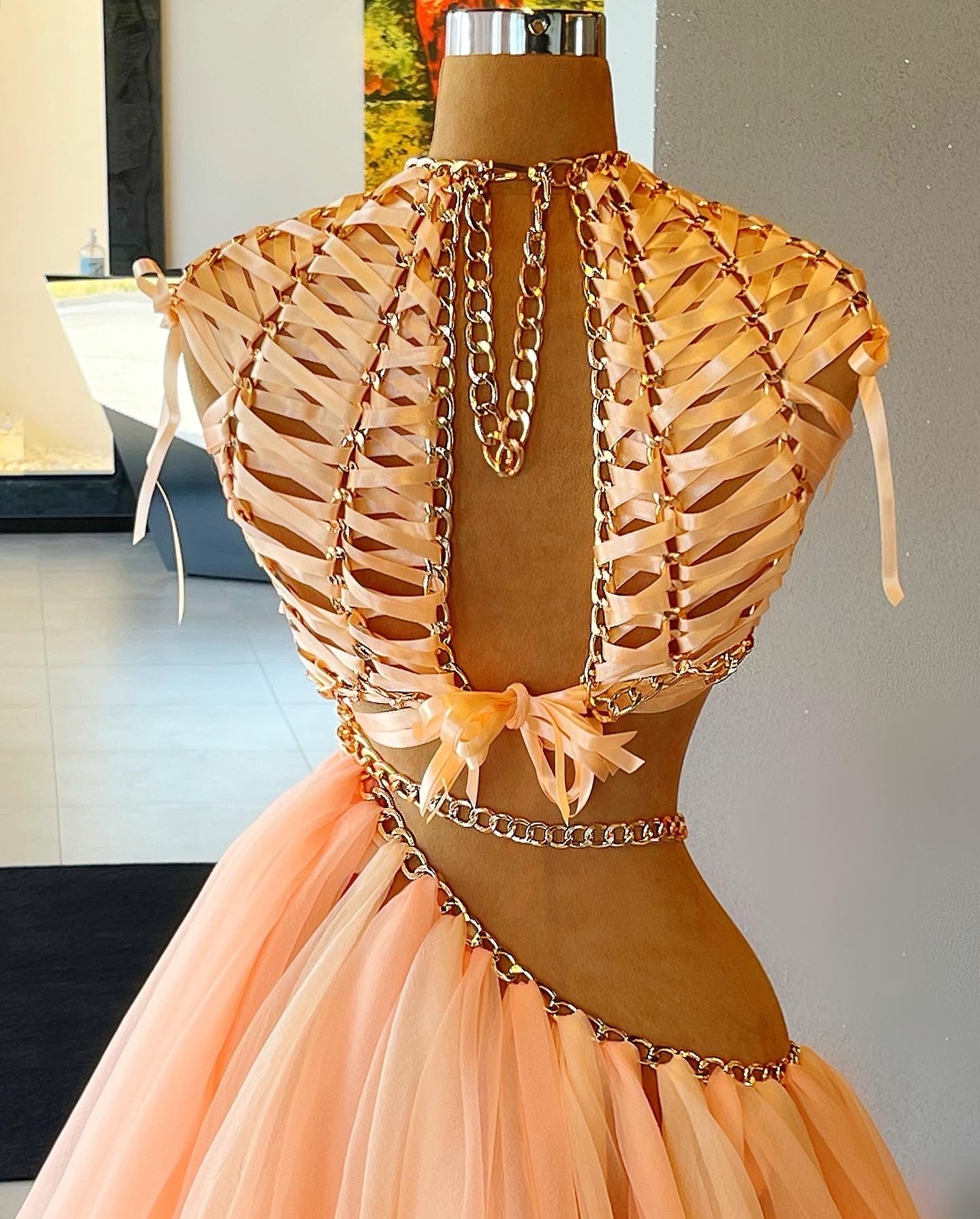 Ribbons & Chains Organza Dress