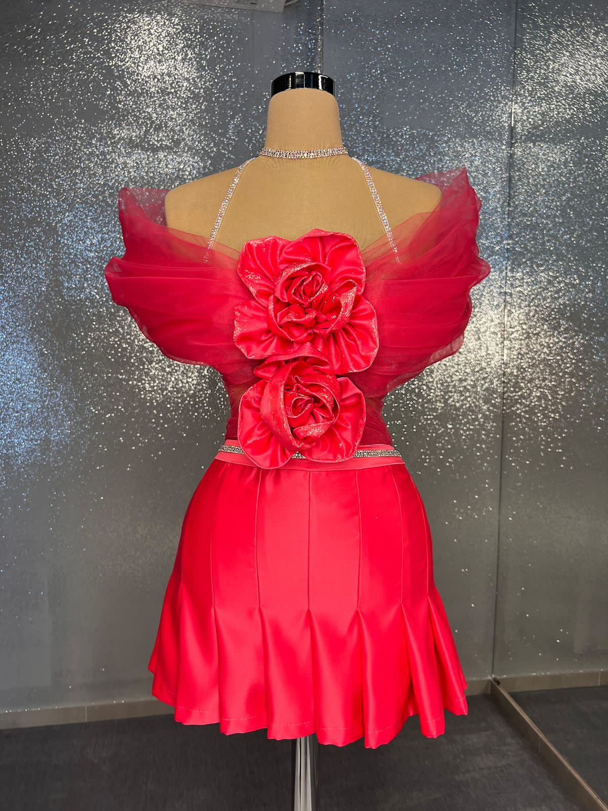 Hot Pink Pleated Dress