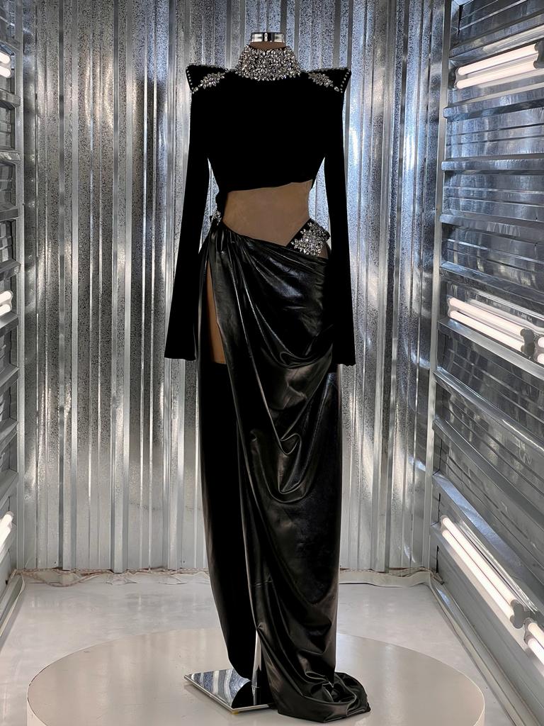 Black Embellished Gown