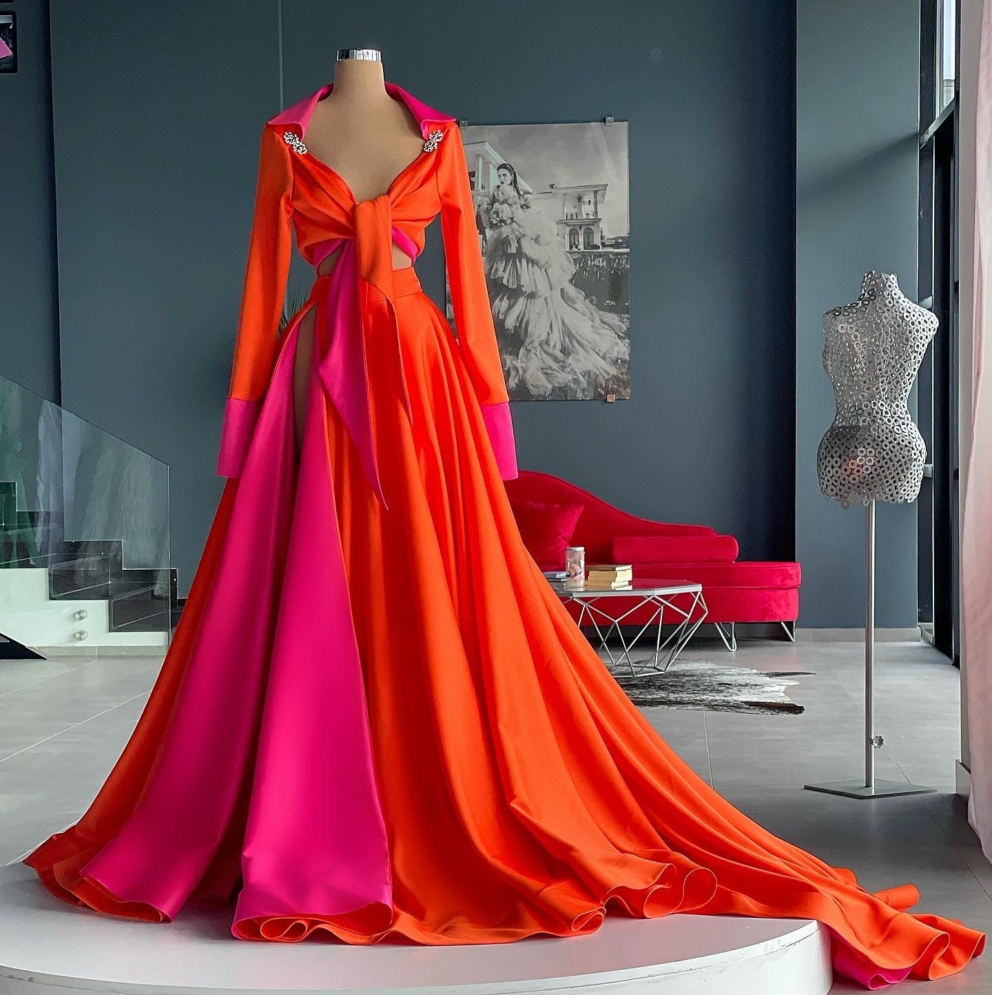 Orange & Pink Gown Dona Matoshi Orange & Pink Gown Dona Matoshi