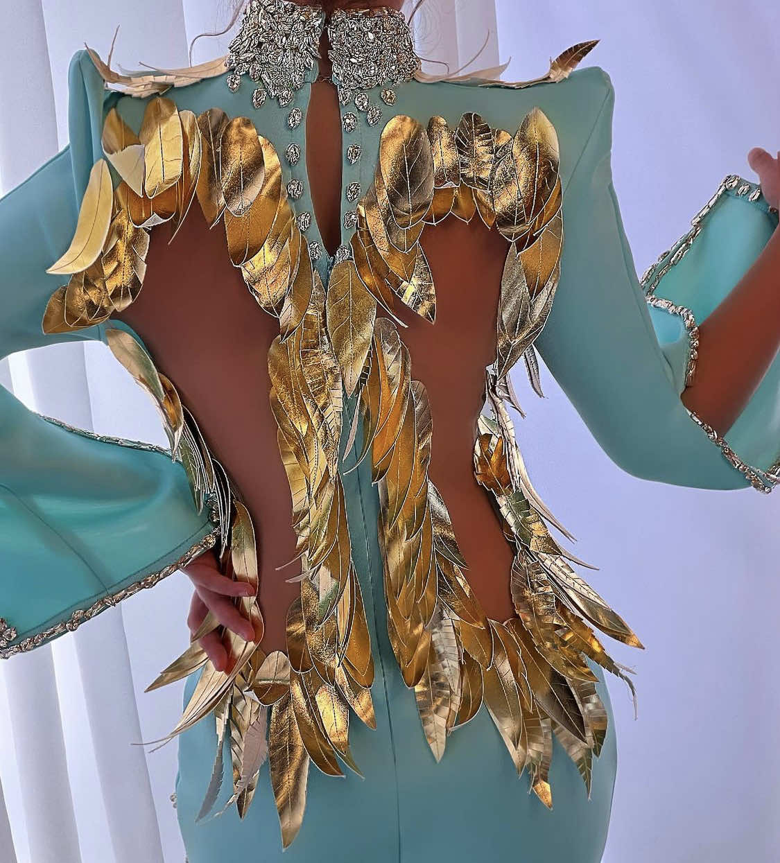 Golden Wings Turquoise Gown