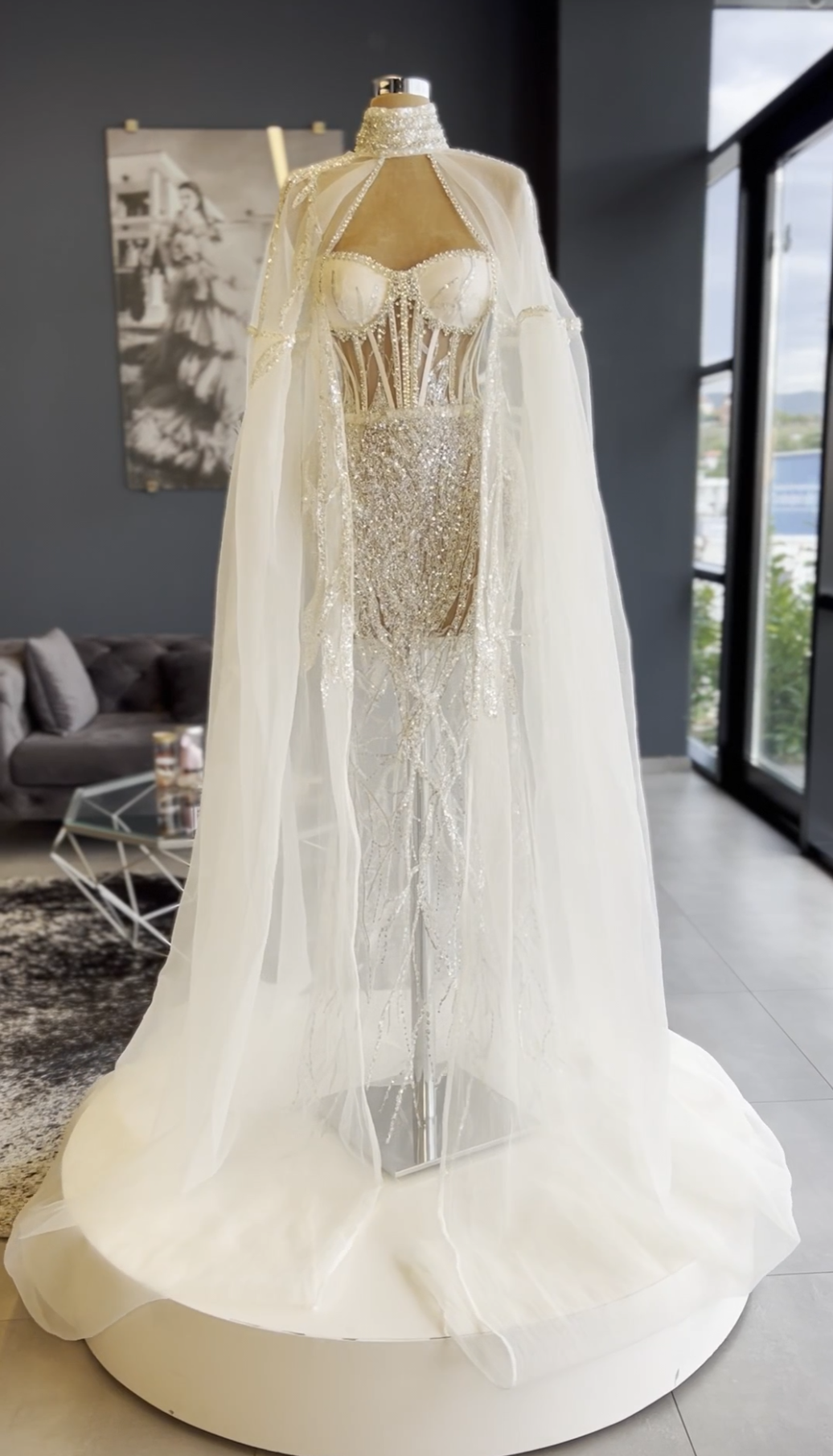 Glittery Wedding Gown & Cape