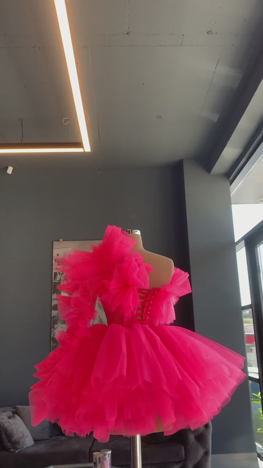 Short Ballerina Pink Tulle Dress