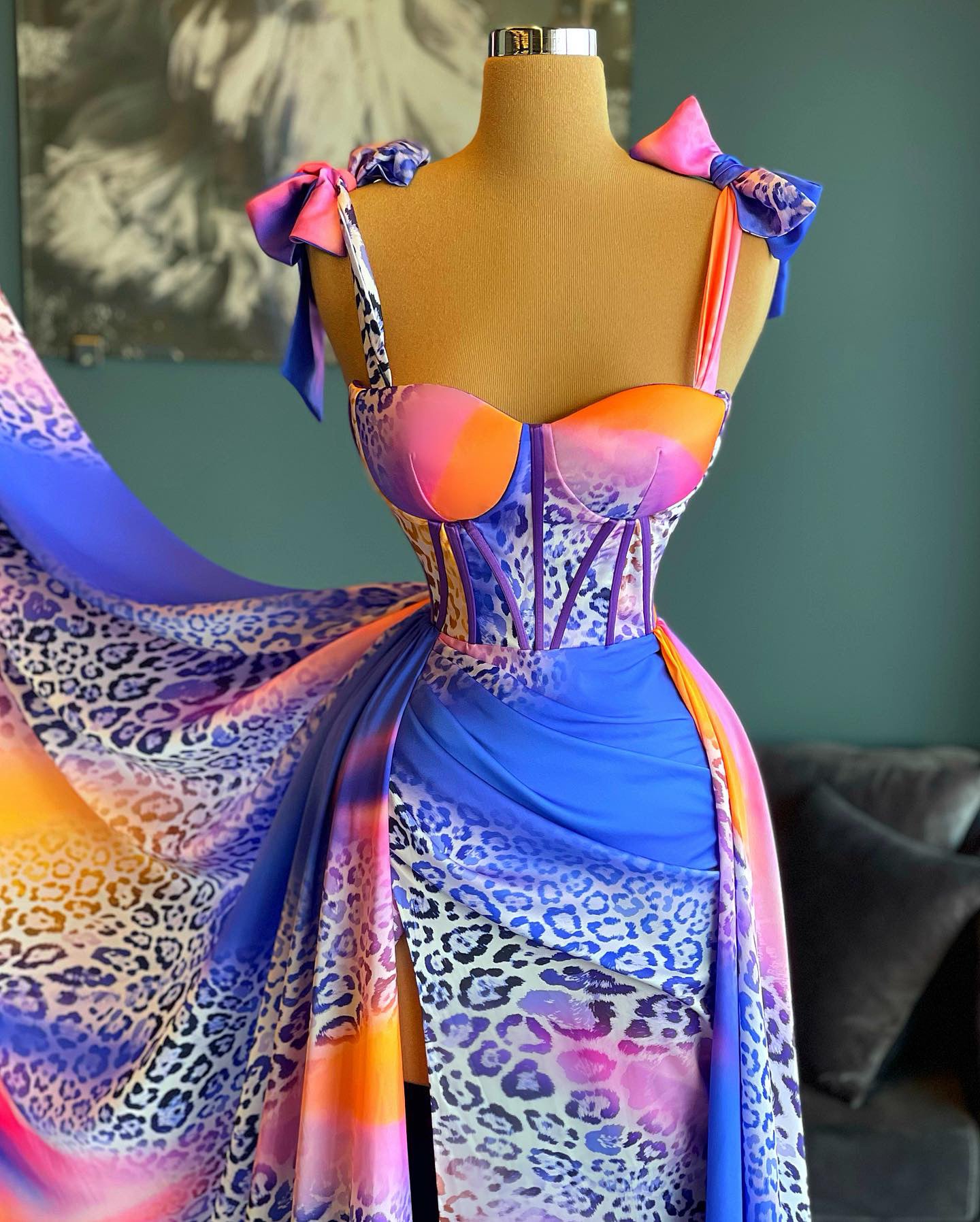 Silk Print Gown