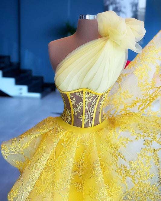 Lemon Yellow Corset Gown