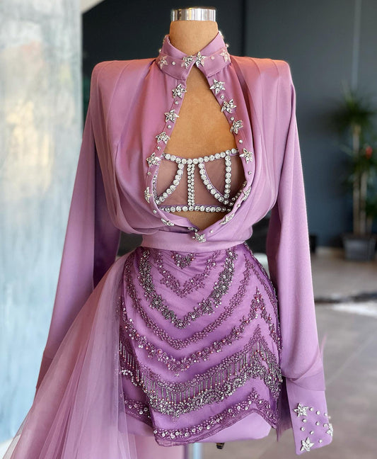 Purple Skirt & Shirt Handmade Corset