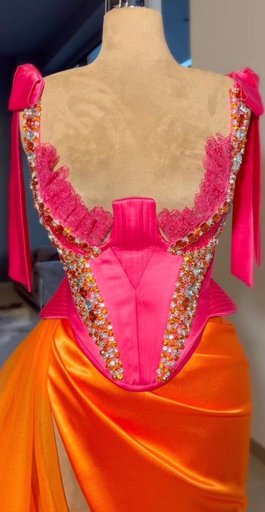 Orange & Pink Embellished Set