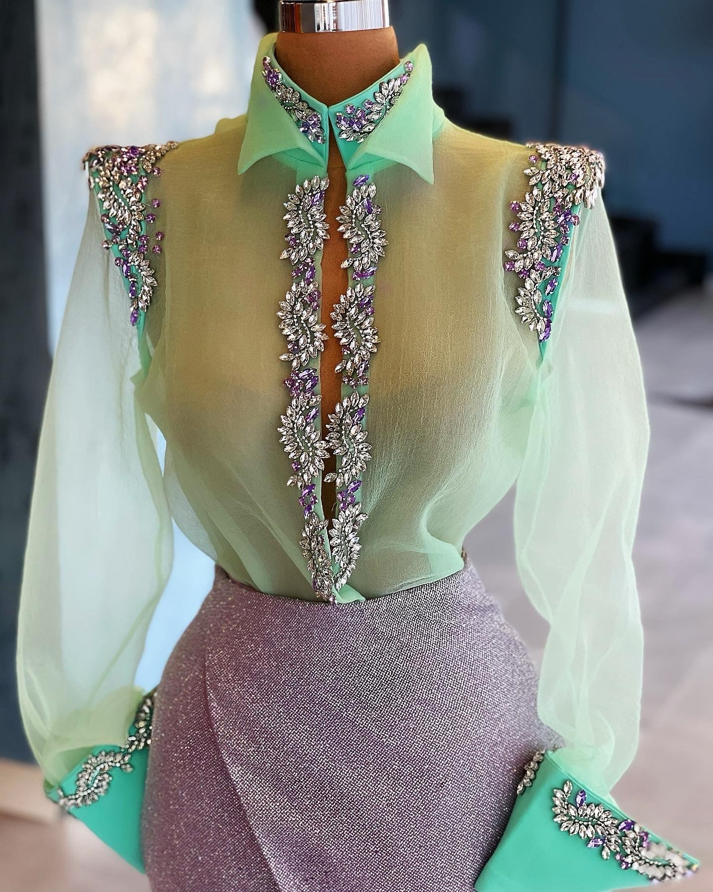 Mint Crystals & Glitter Lilac Skirt